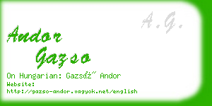 andor gazso business card