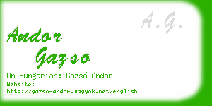 andor gazso business card